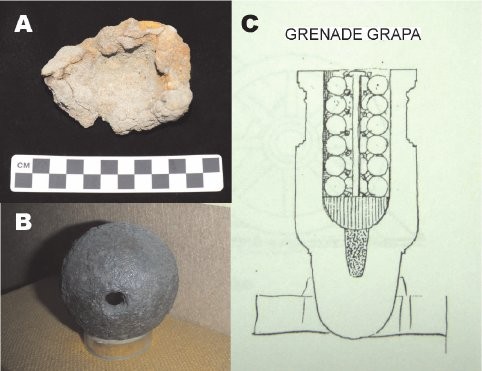 Grenade fragment found above the tsunami level